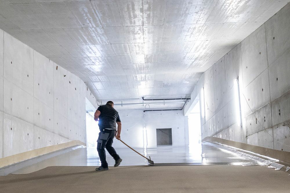 Coat ramp in parking garage
