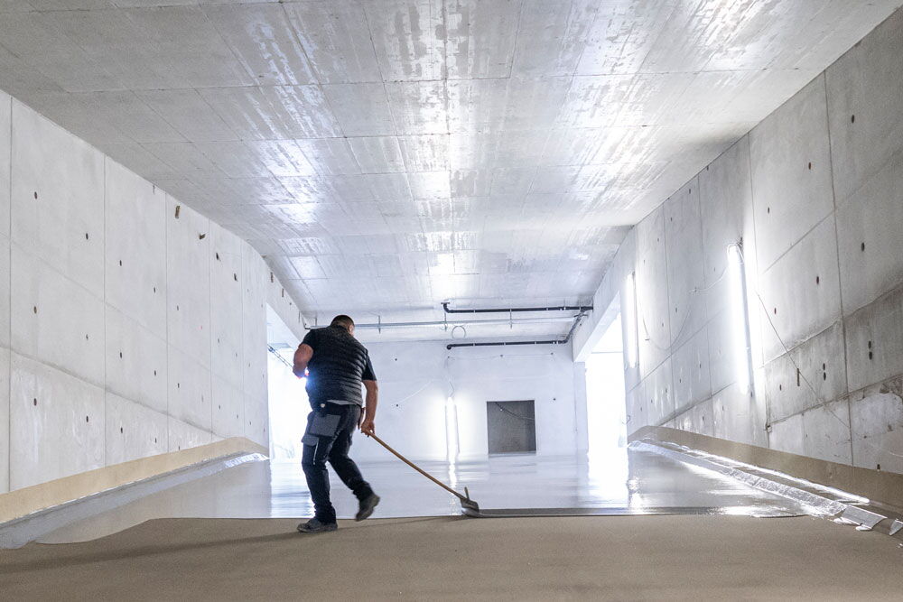 Coat ramp in parking garage