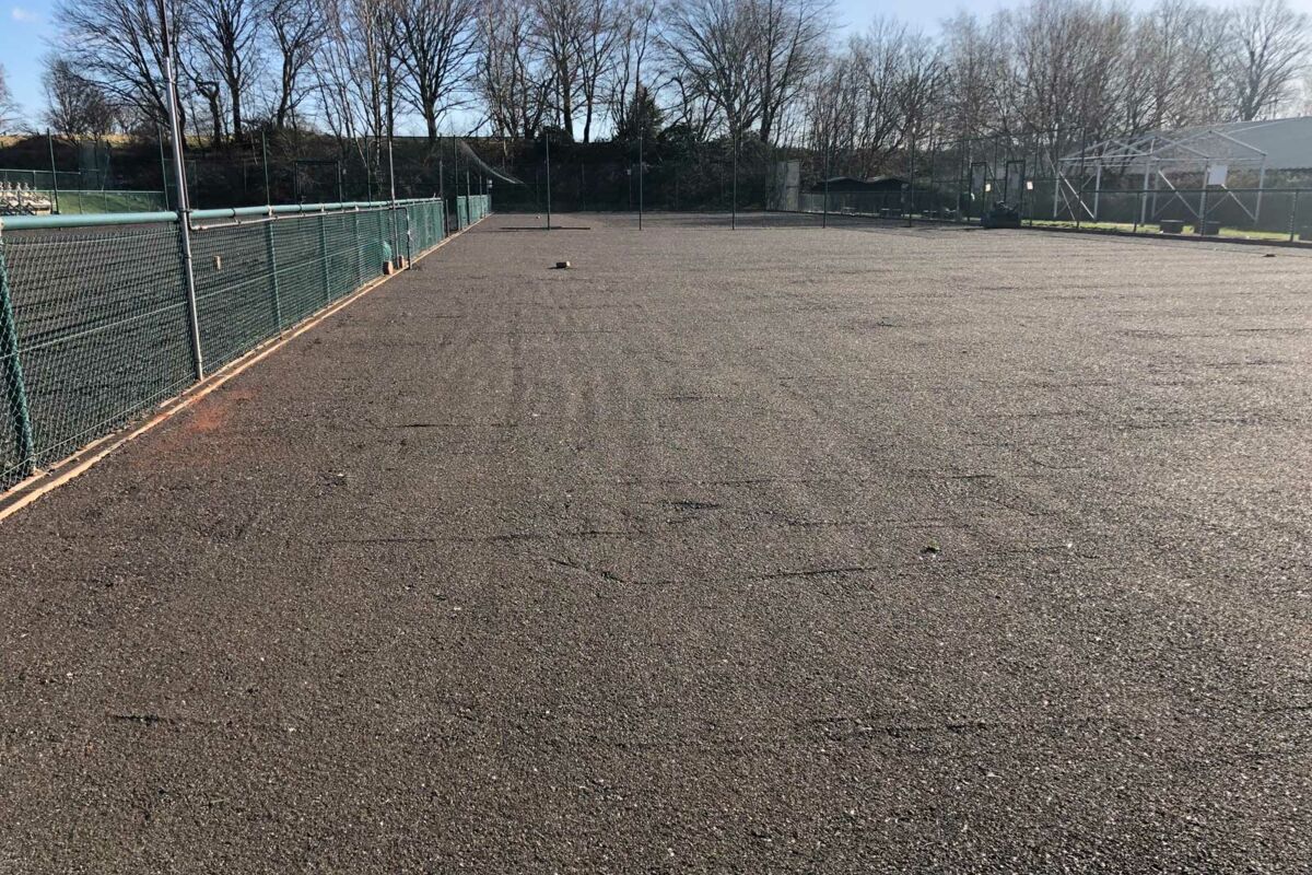 Finished base for the installation of the all-weather tennis court