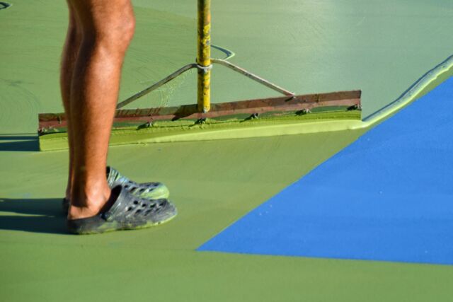 Tennisplatz Hardcourt Hartplatz Installation