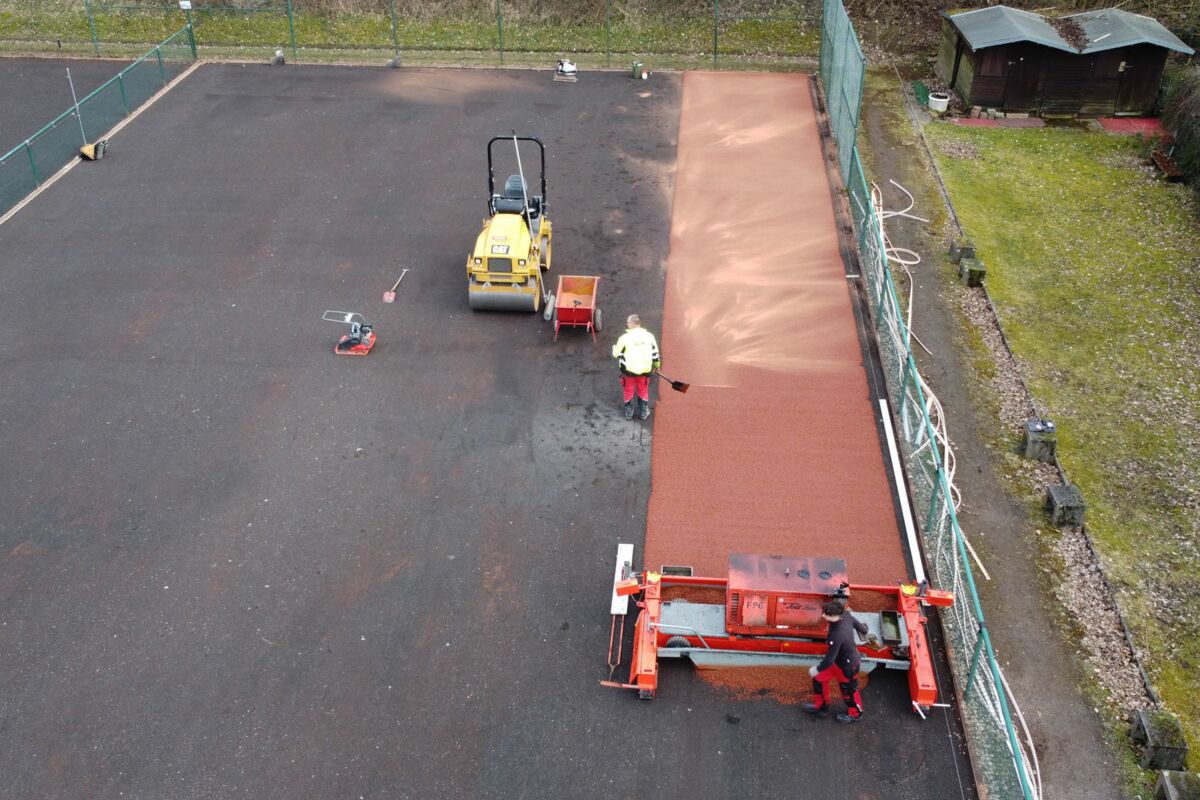 Paver tennis court