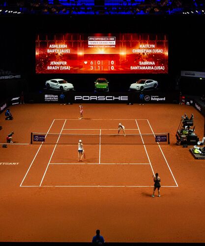 Plaats Alfabet Registratie Porsche Tennis Grand Prix for the 5th time plays on PORPLASTIC tennis court  - Viacor
