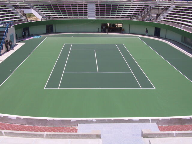 Hard court in a tennis stadium in Cairo